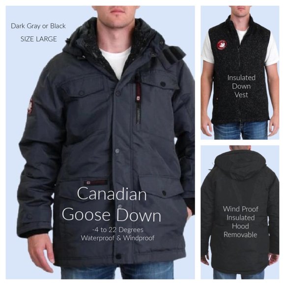 HOLD ***CANADA GEAR EXTREME WEATHER COAT and VEST L DARK CHARCOAL GRAY - Picture 2 of 7